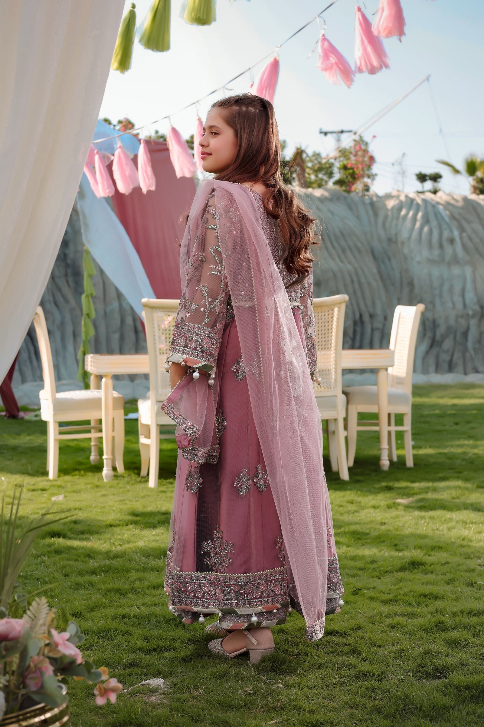 Dusty Rose Maxi | Aroosh Mother-Daughter Twinning Set TTAH3