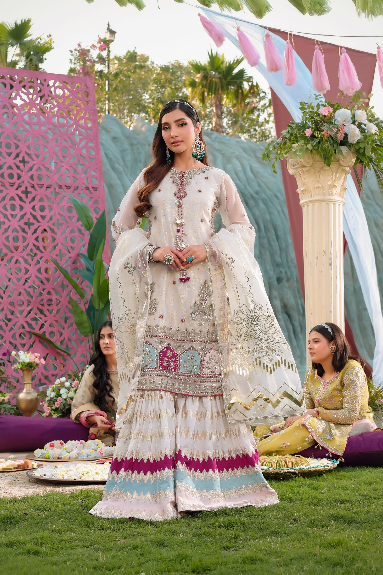 Embroidered Organza Gharara | Twinning Formal Dress by Aroosh TTAH1