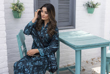 Aabpara Midnight Teal Floral Tanadora Lawn 3pc Suit – SLF1