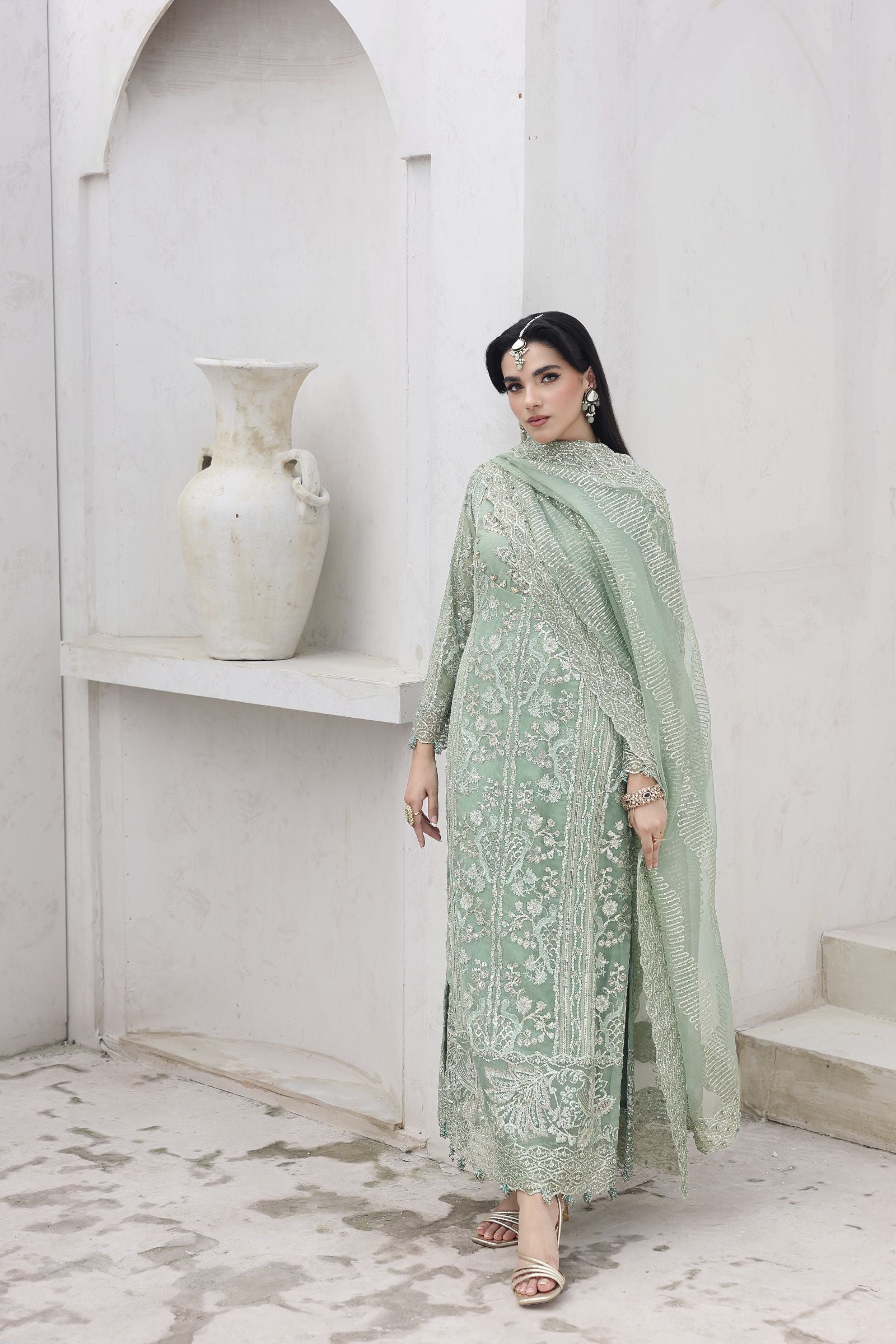 Rasm by Mona – 3pc Organza Formal Pakistani Dress MKR14