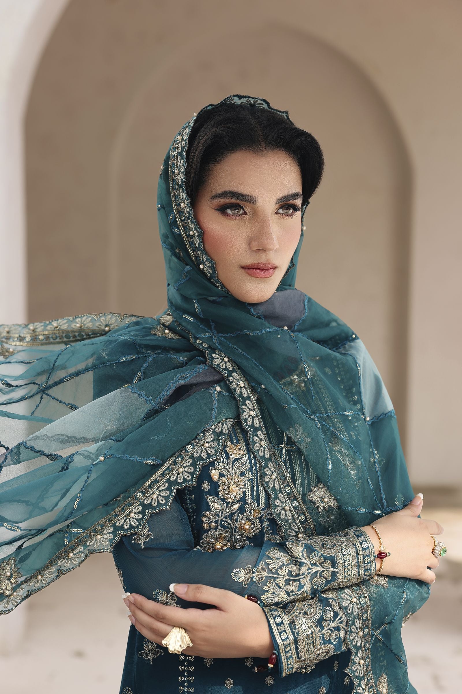 Rasm by Mona – 3pc Chiffon Formal Designer Dress MKR13