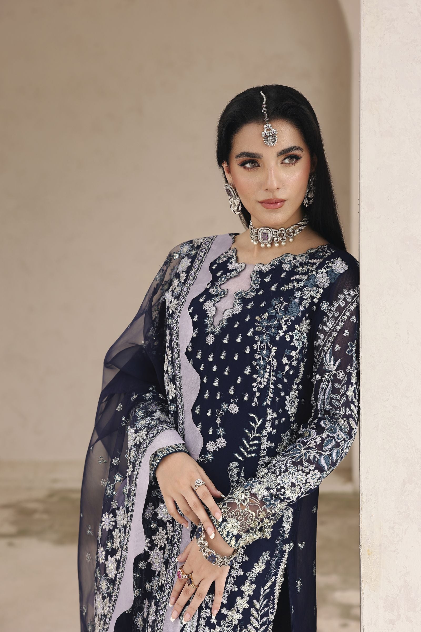 Rasm by Mona – 3pc Chiffon Formal Dress MKR12