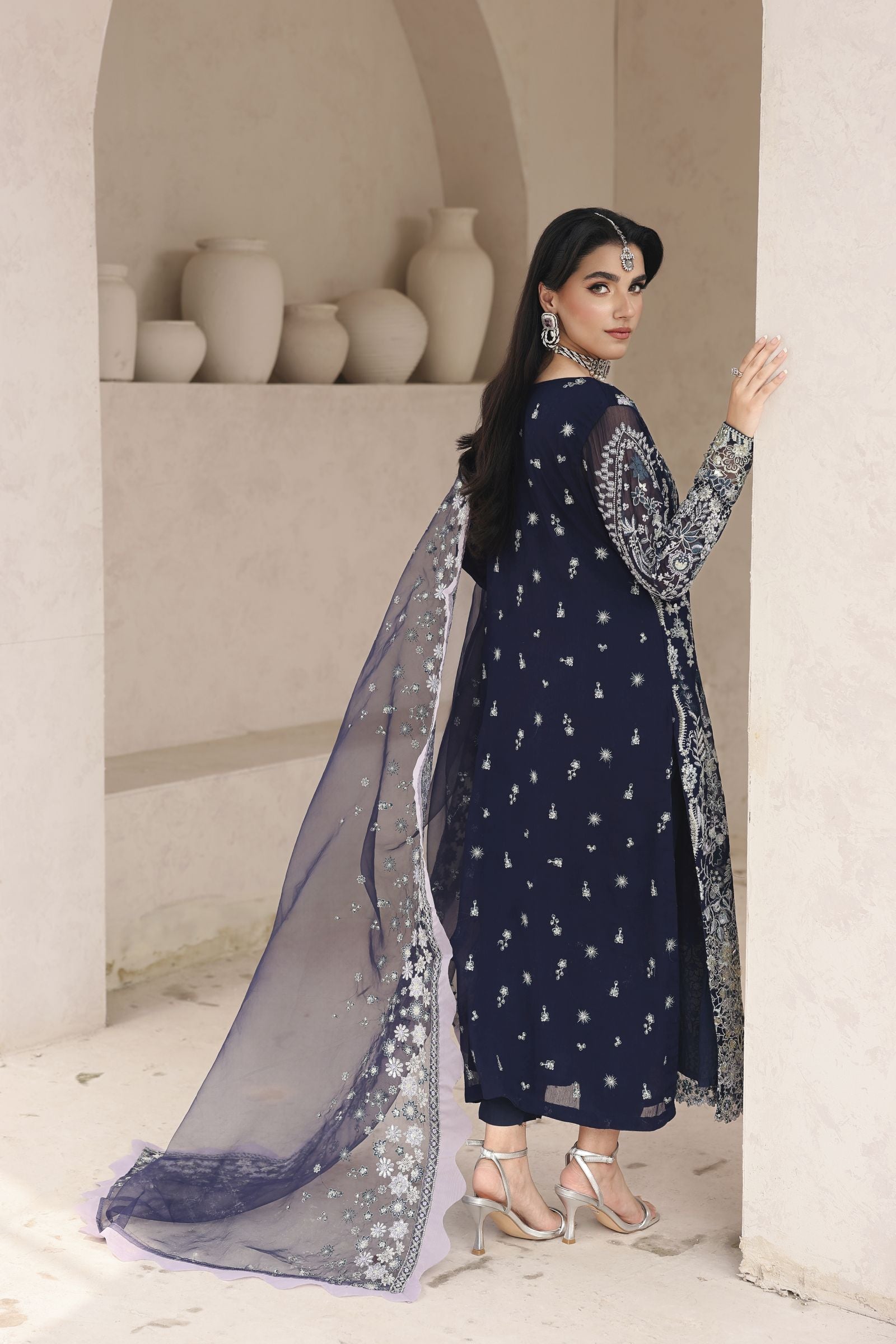 Rasm by Mona – 3pc Chiffon Formal Dress MKR12