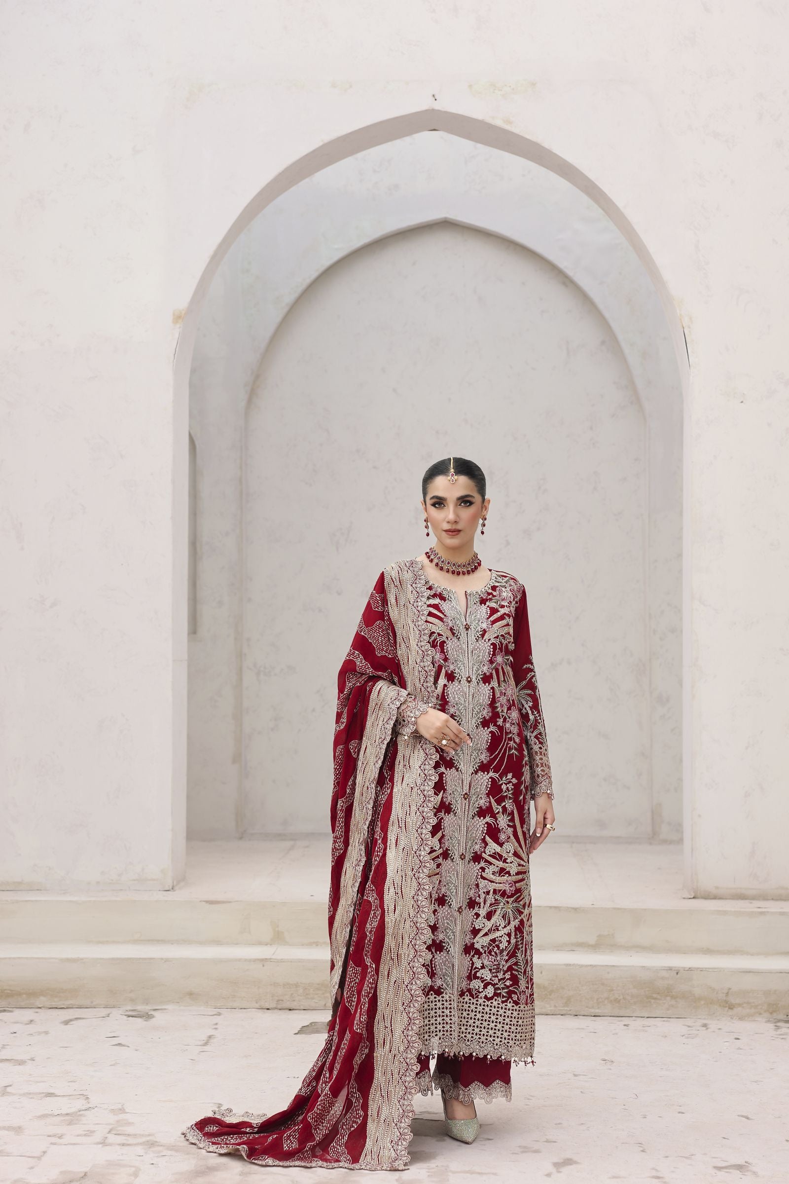 Rasm by Mona – 3pc Chiffon Formal Pakistani Dress MKR10