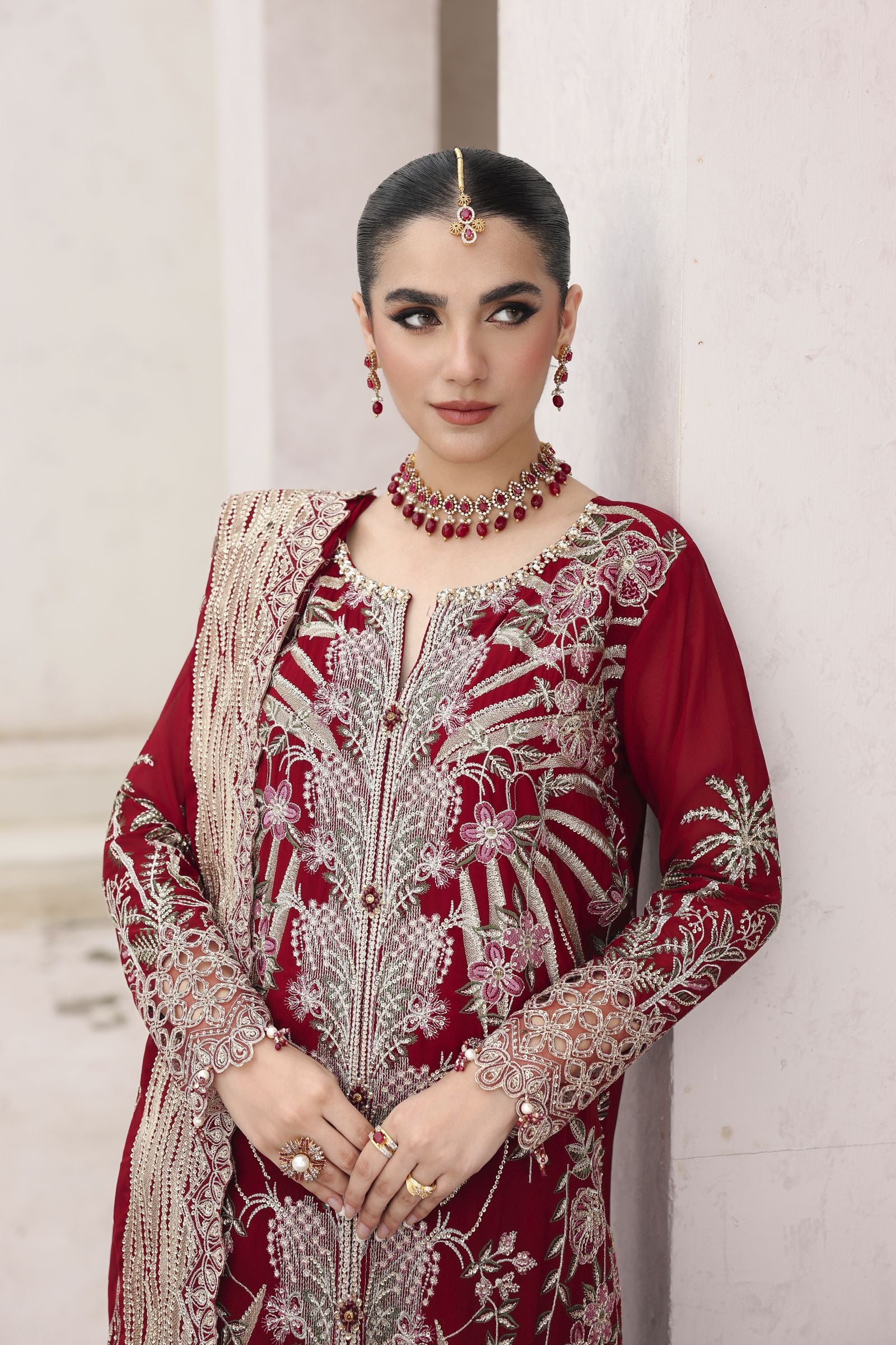 Rasm by Mona – 3pc Chiffon Formal Pakistani Dress MKR10