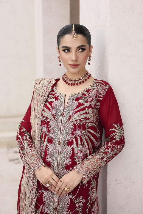 Rasm by Mona – 3pc Chiffon Formal Pakistani Dress MKR10