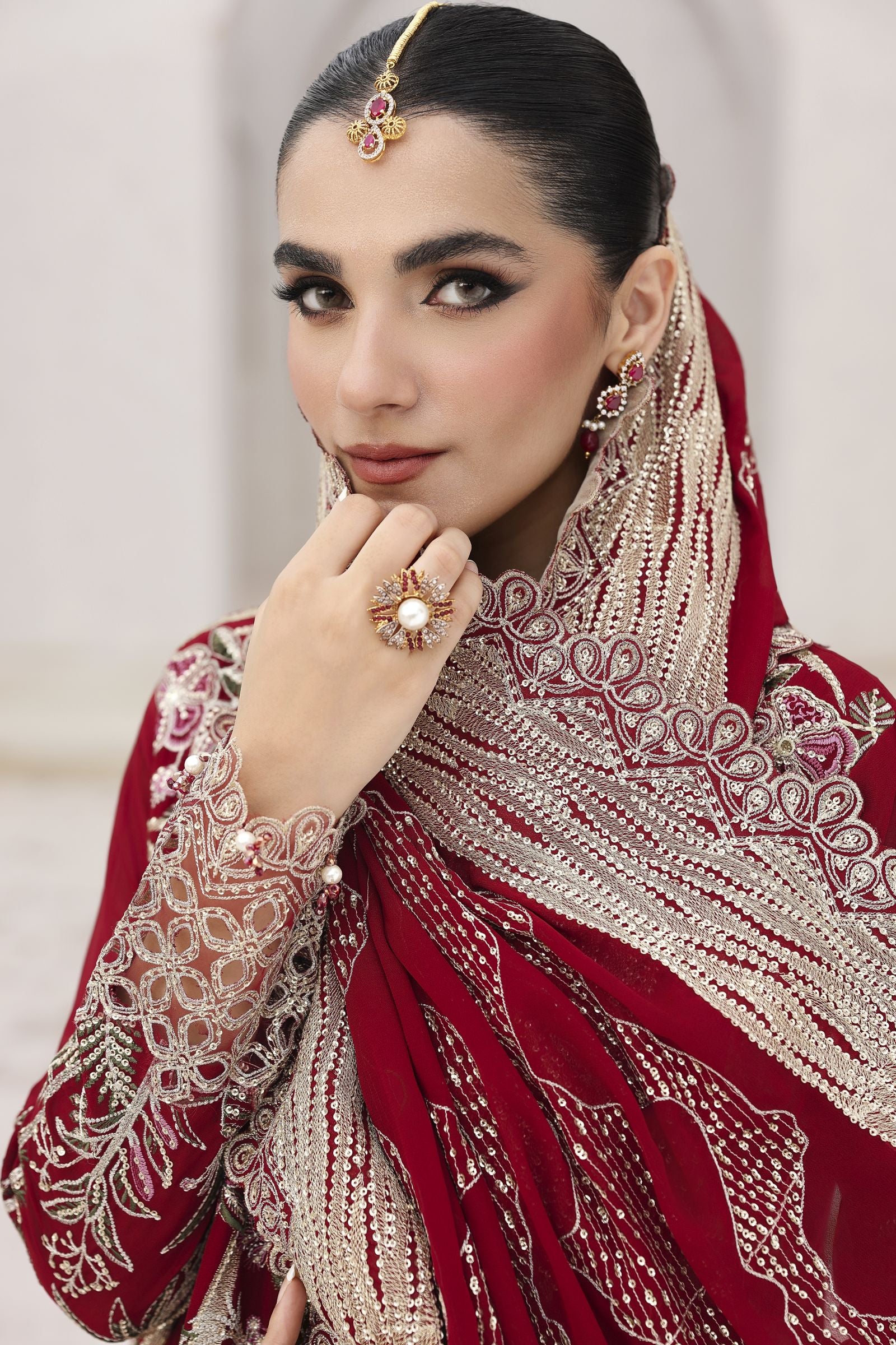 Rasm by Mona – 3pc Chiffon Formal Pakistani Dress MKR10