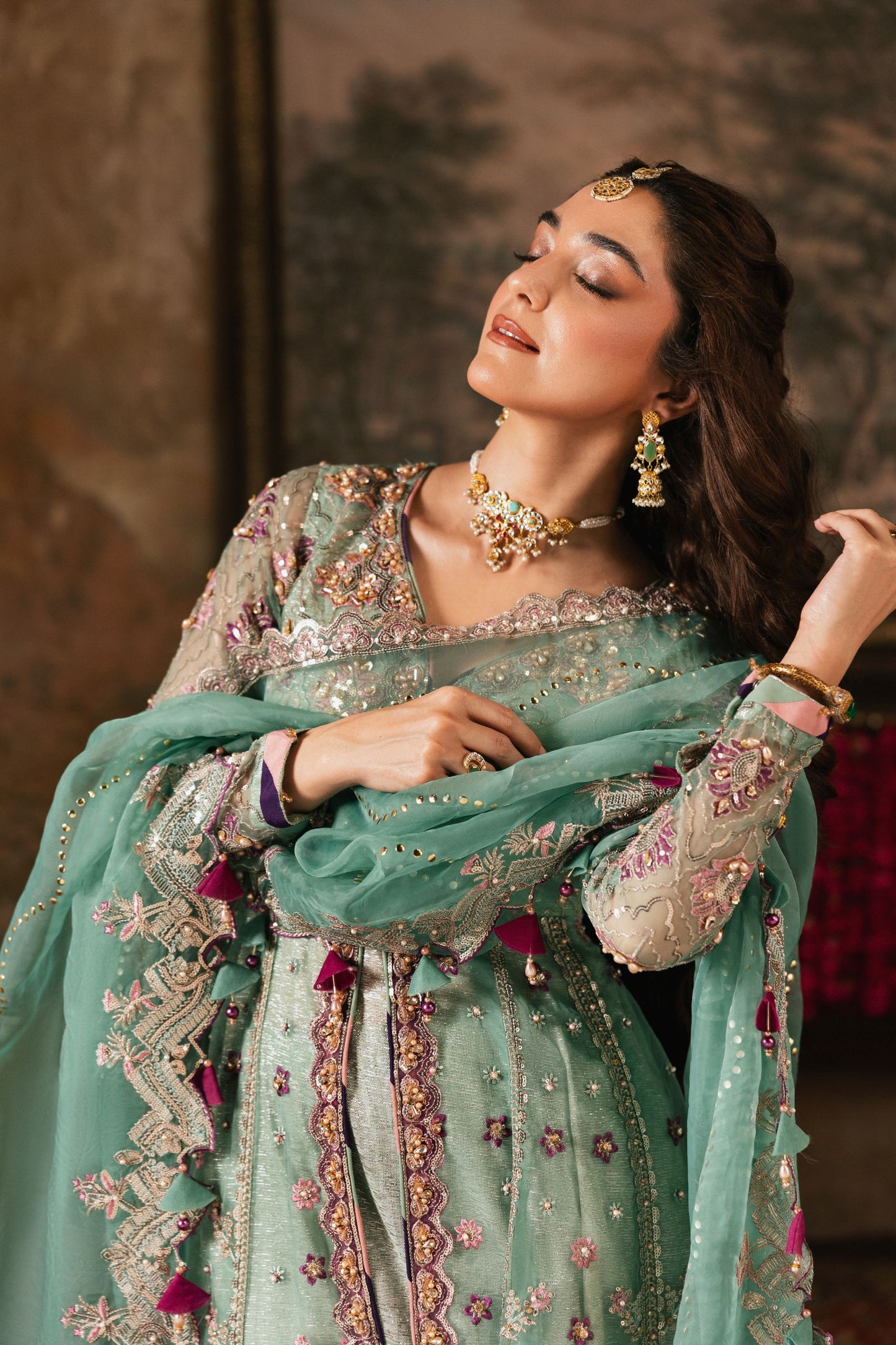 The Maya Edition by Mona – Handworked Organza Front-Open Maxi & Shararah Maya2