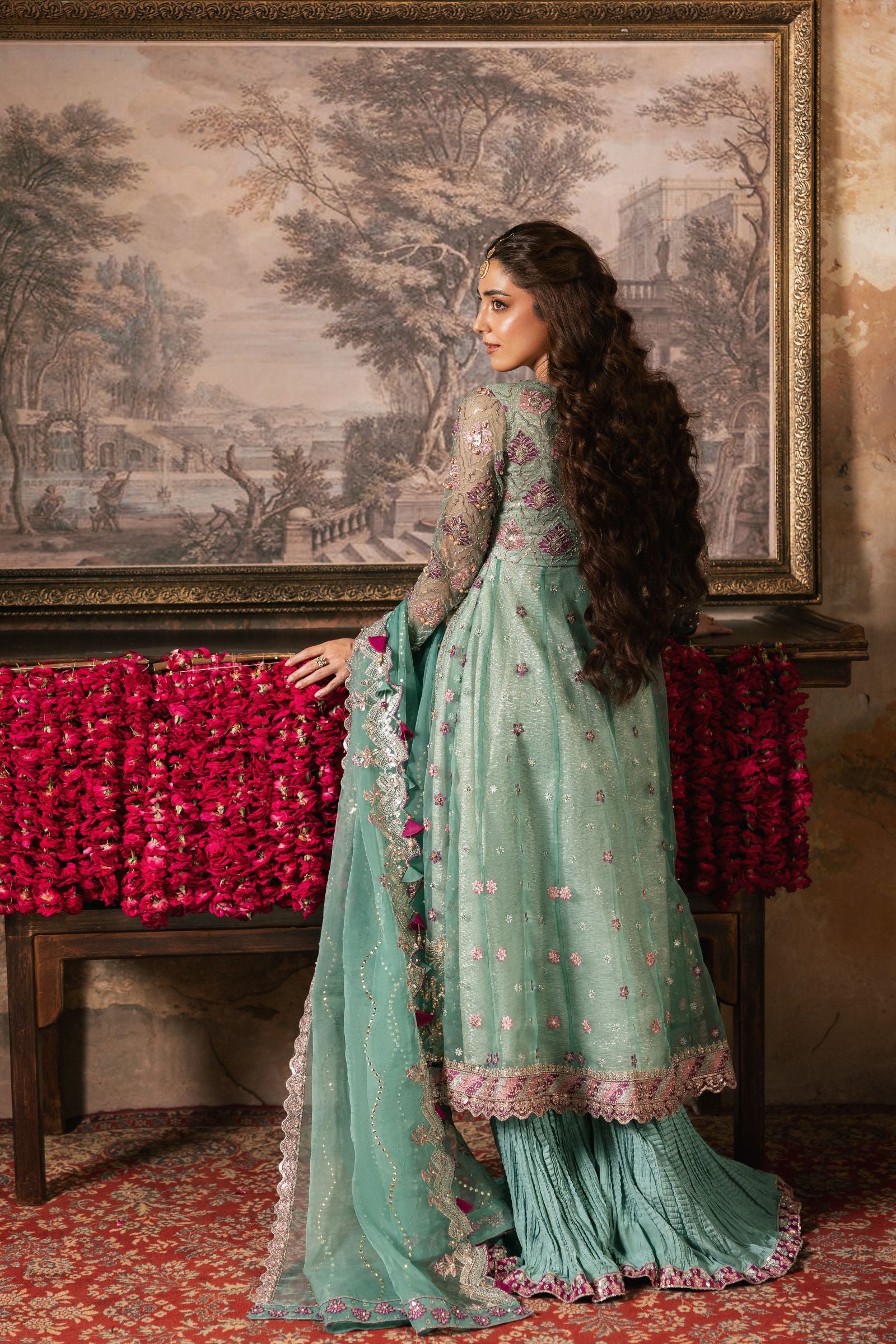 The Maya Edition by Mona – Handworked Organza Front-Open Maxi & Shararah Maya2