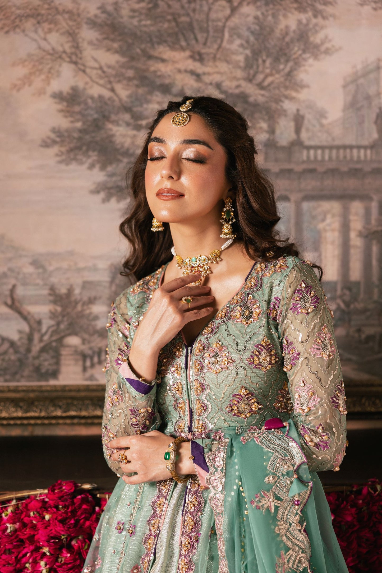 The Maya Edition by Mona – Handworked Organza Front-Open Maxi & Shararah Maya2