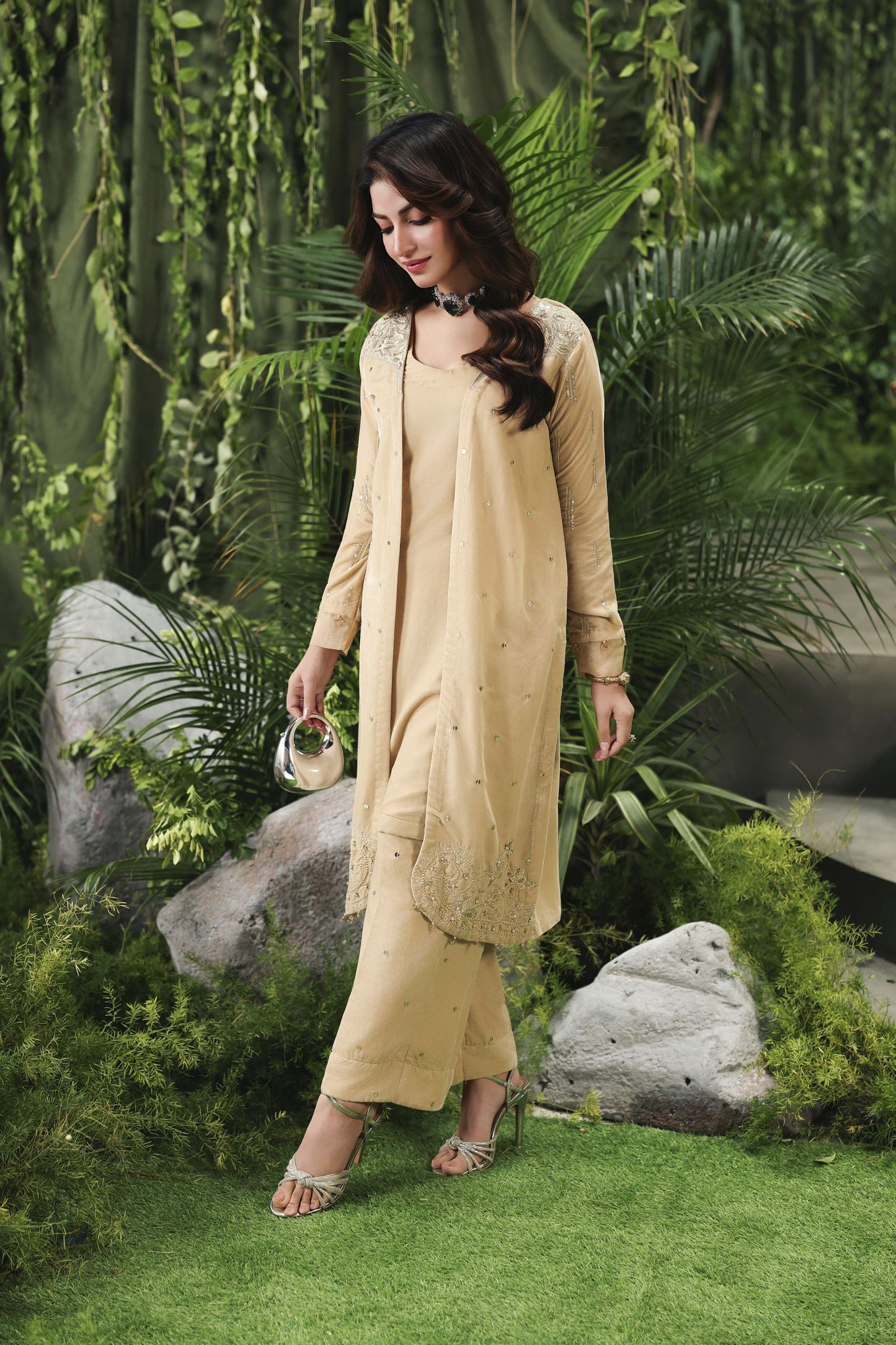 Velvet Story by Ain – Luxurious Gown with Sequin Velvet Trousers VSA1