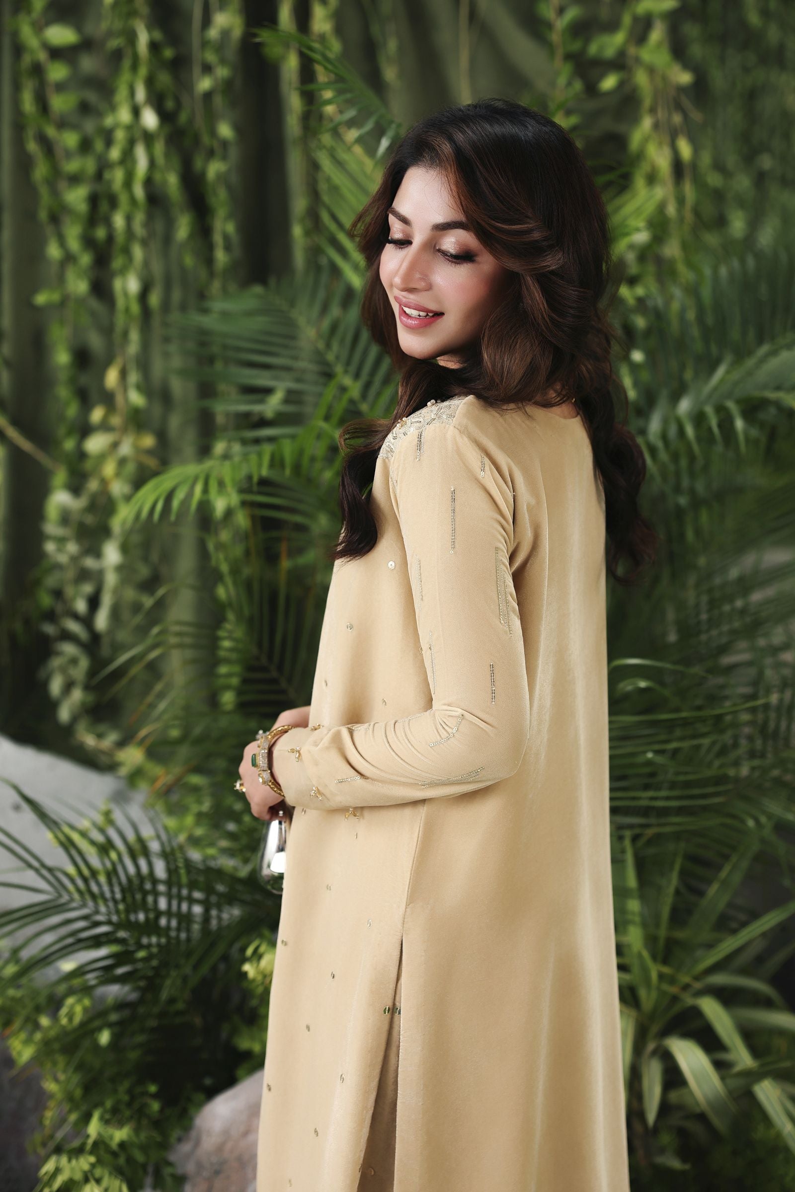 Velvet Story by Ain – Luxurious Gown with Sequin Velvet Trousers VSA1