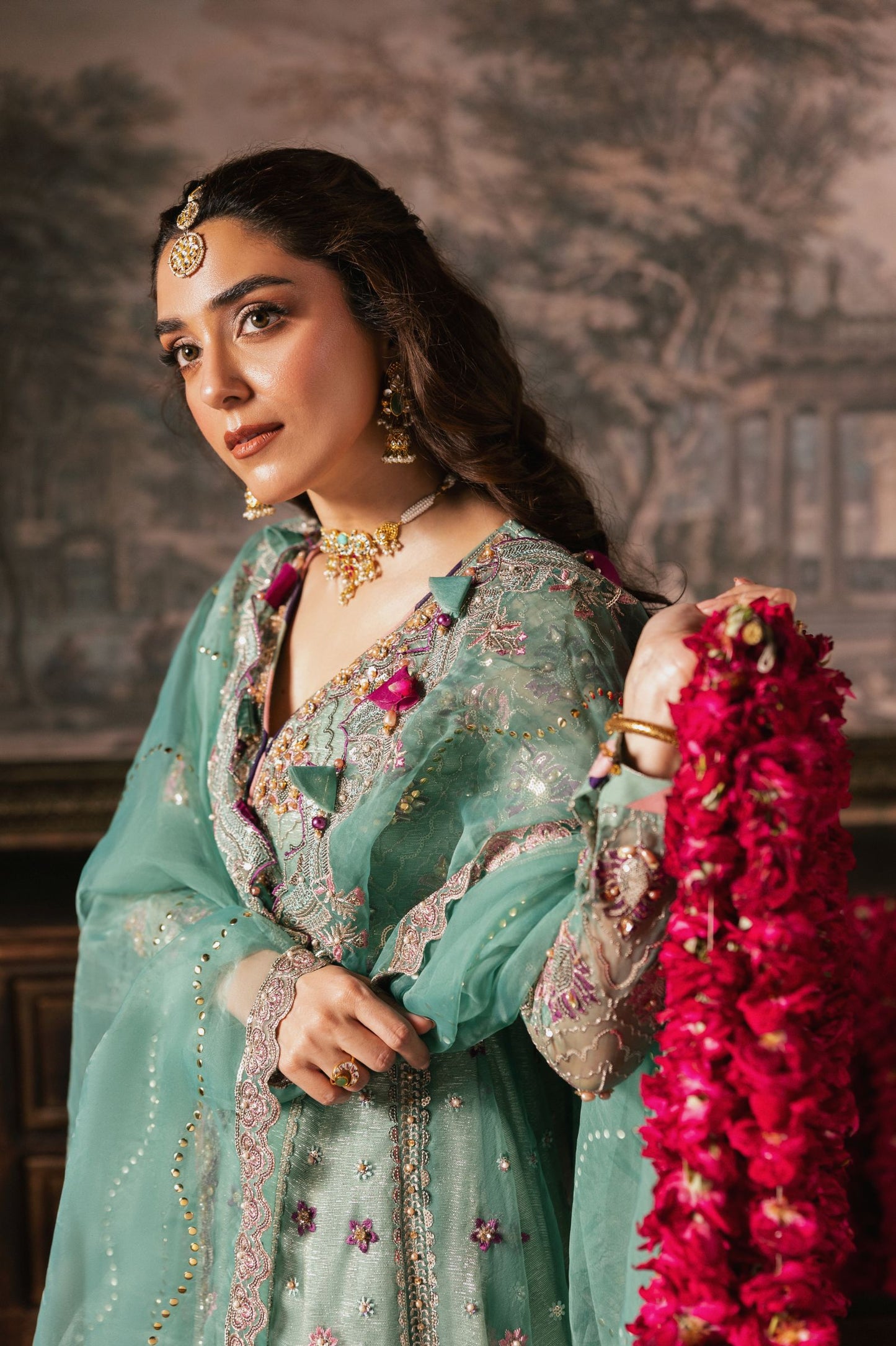 The Maya Edition by Mona – Handworked Organza Front-Open Maxi & Shararah Maya2