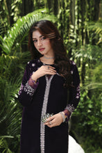 Velvet Story by Ain – Deep Purple Embroidered Velvet Dress VSA2