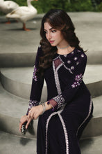 Velvet Story by Ain – Deep Purple Embroidered Velvet Dress VSA2