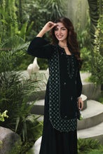 Velvet Story by Ain – Embellished Velvet Shirt with Panel Shararah VSA4