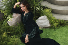 Velvet Story by Ain – Embellished Velvet Shirt with Panel Shararah VSA4