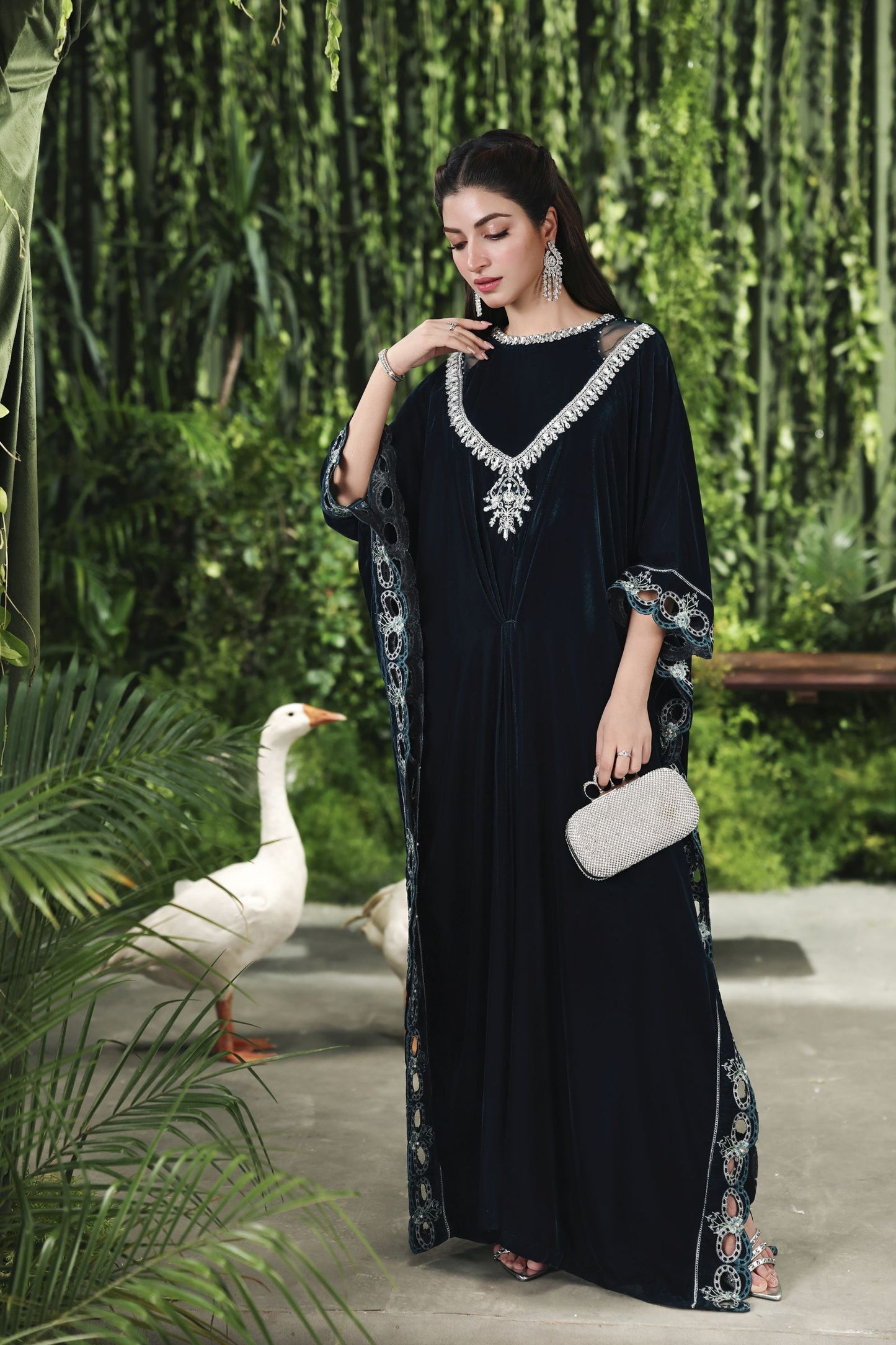 Velvet Story by Ain – Embellished Luxury Velvet Cape VSA5