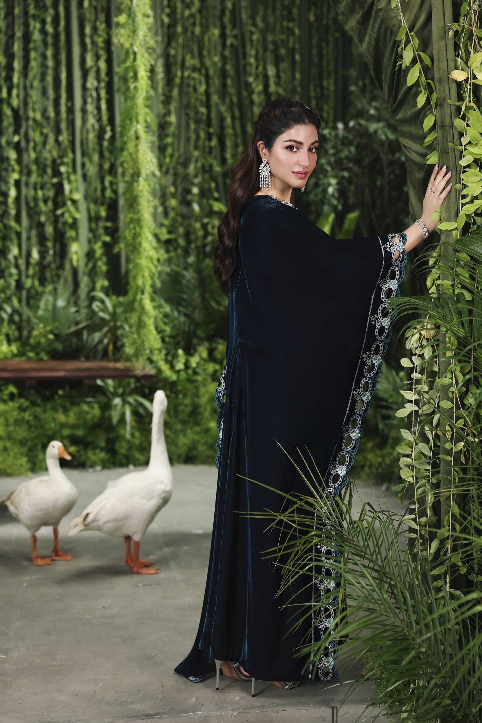 Velvet Story by Ain – Embellished Luxury Velvet Cape VSA5