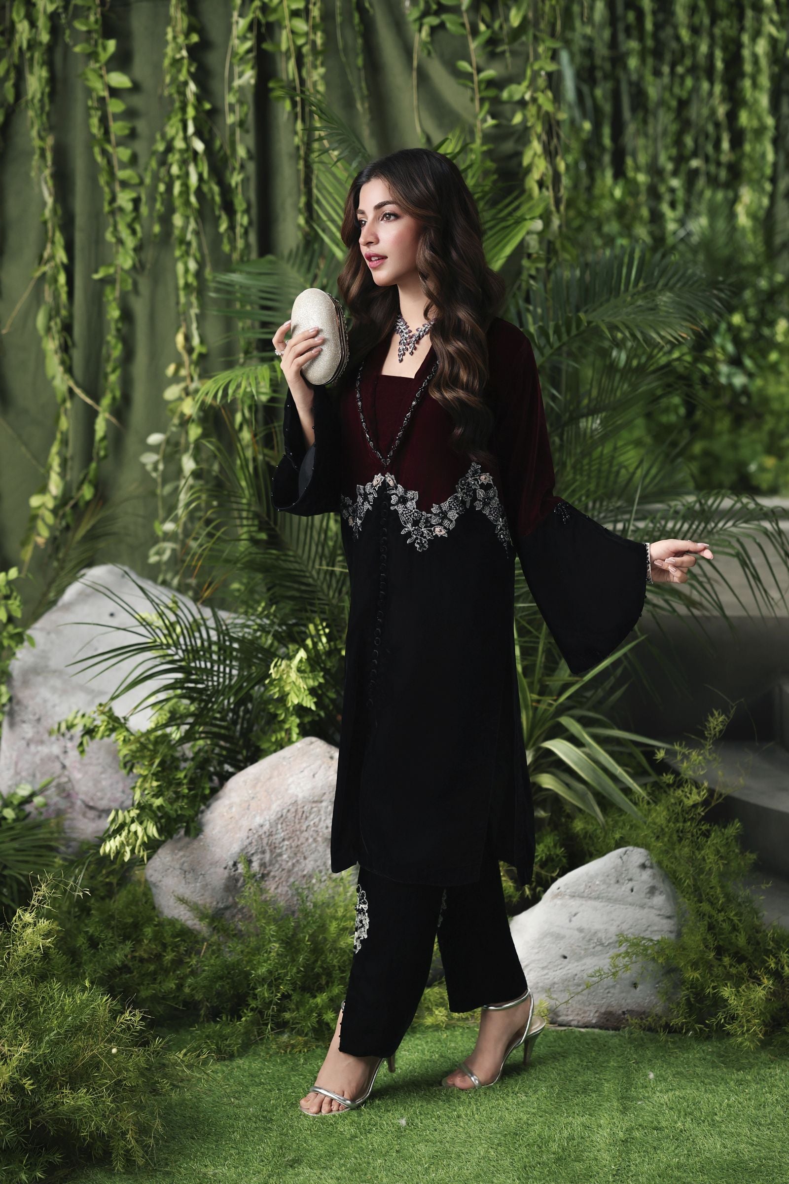 Velvet Story by Ain – Luxury Hand Embellished Velvet Dress VSA6