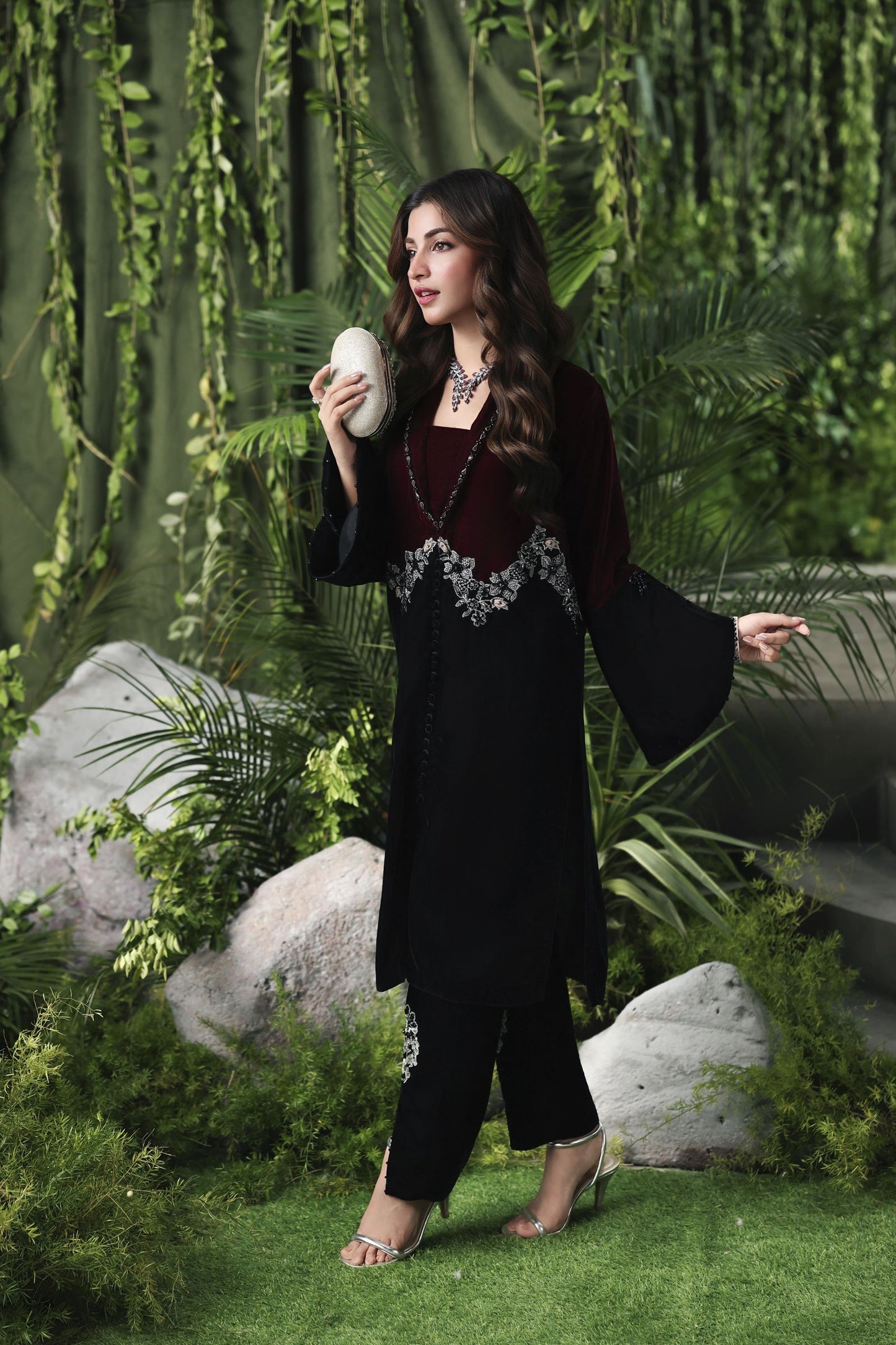 Velvet Story by Ain – Luxury Hand Embellished Velvet Dress VSA6