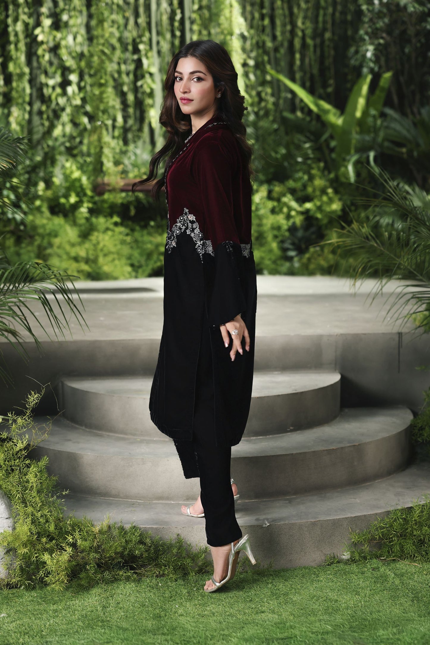 Velvet Story by Ain – Luxury Hand Embellished Velvet Dress VSA6