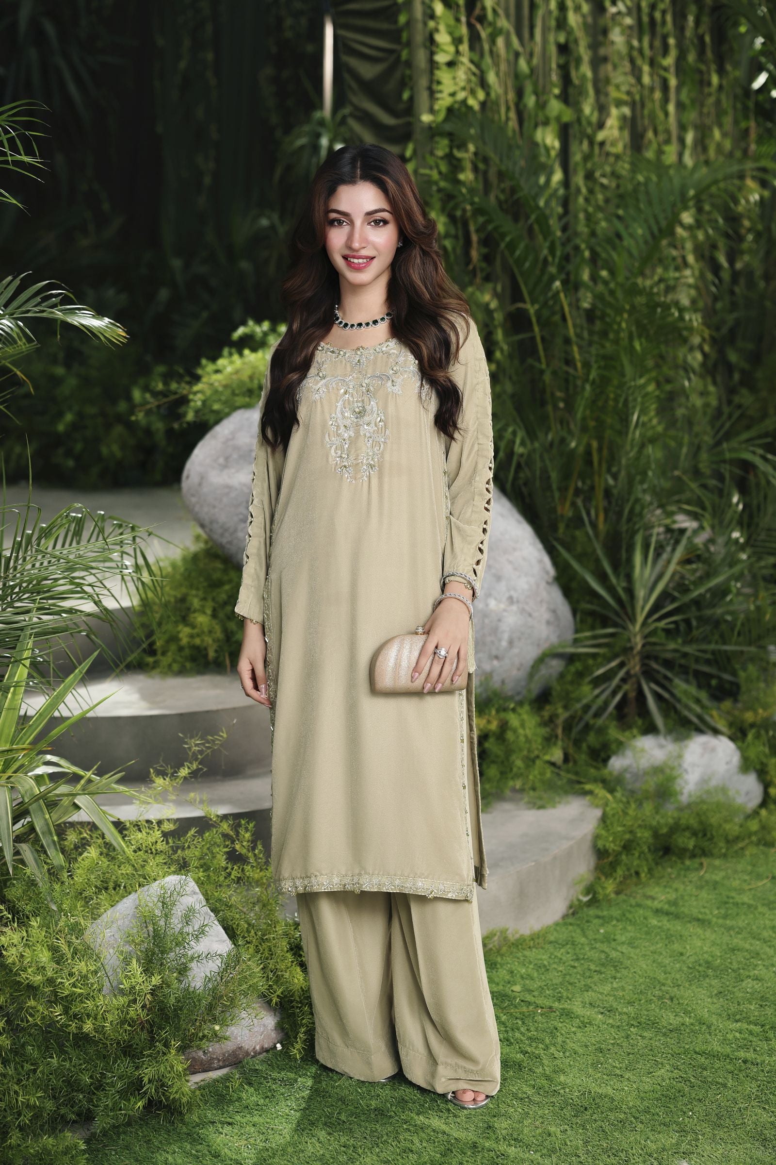 Velvet Story by Ain – Hand Embellished Velvet Dress VSA7