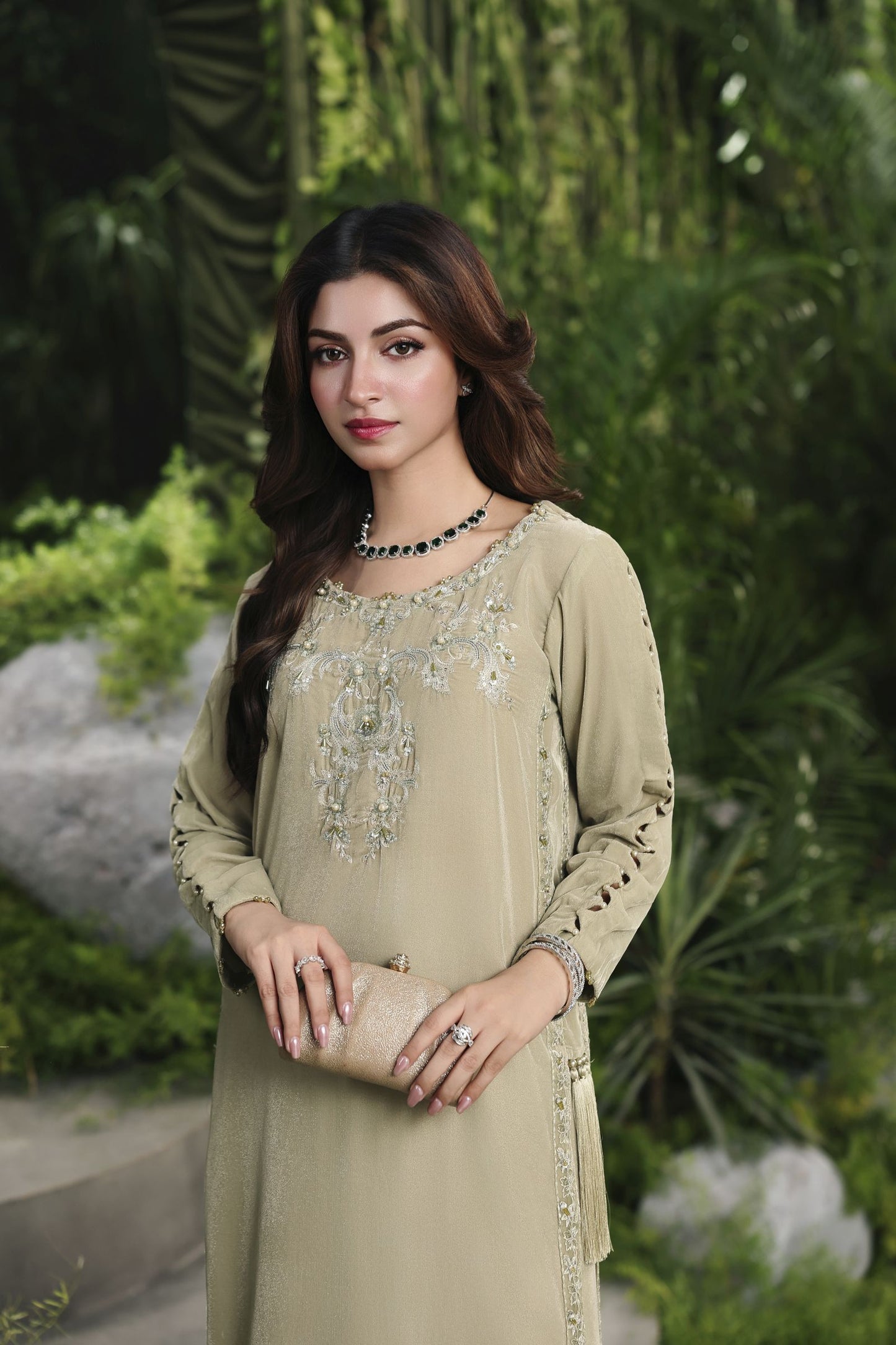 Velvet Story by Ain – Hand Embellished Velvet Dress VSA7