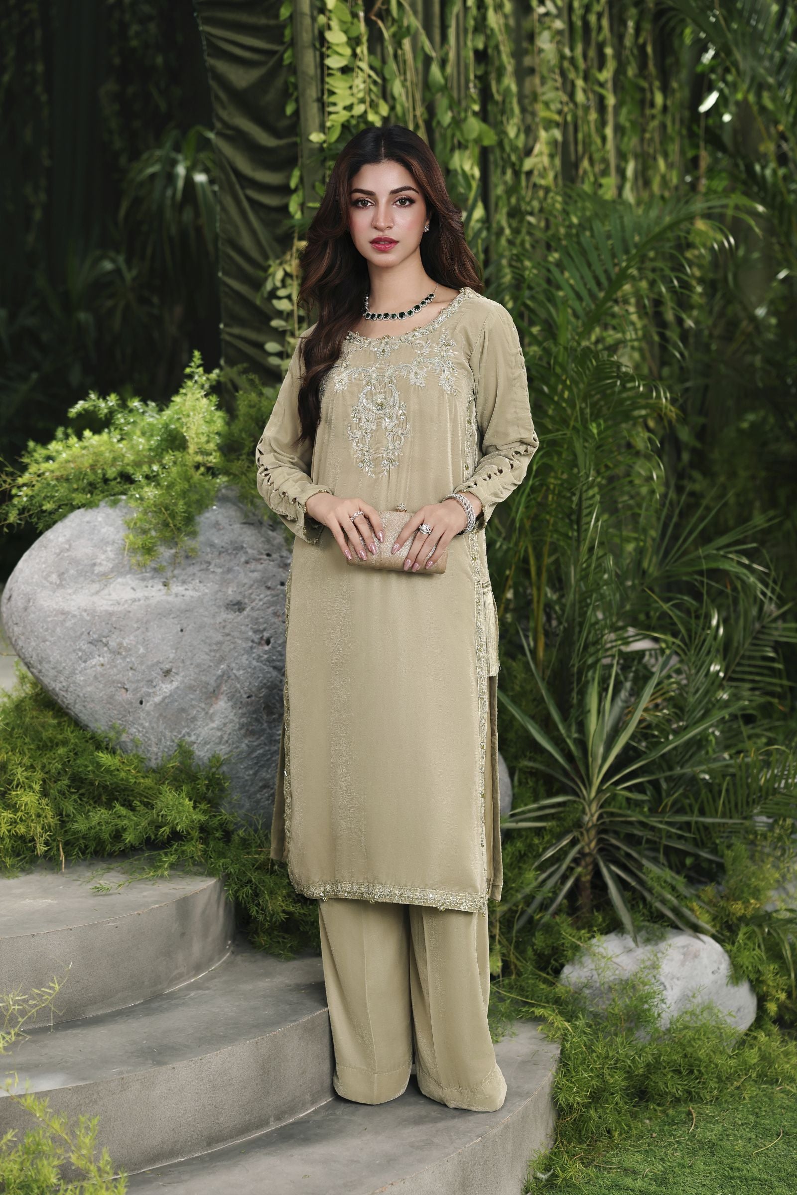 Velvet Story by Ain – Hand Embellished Velvet Dress VSA7