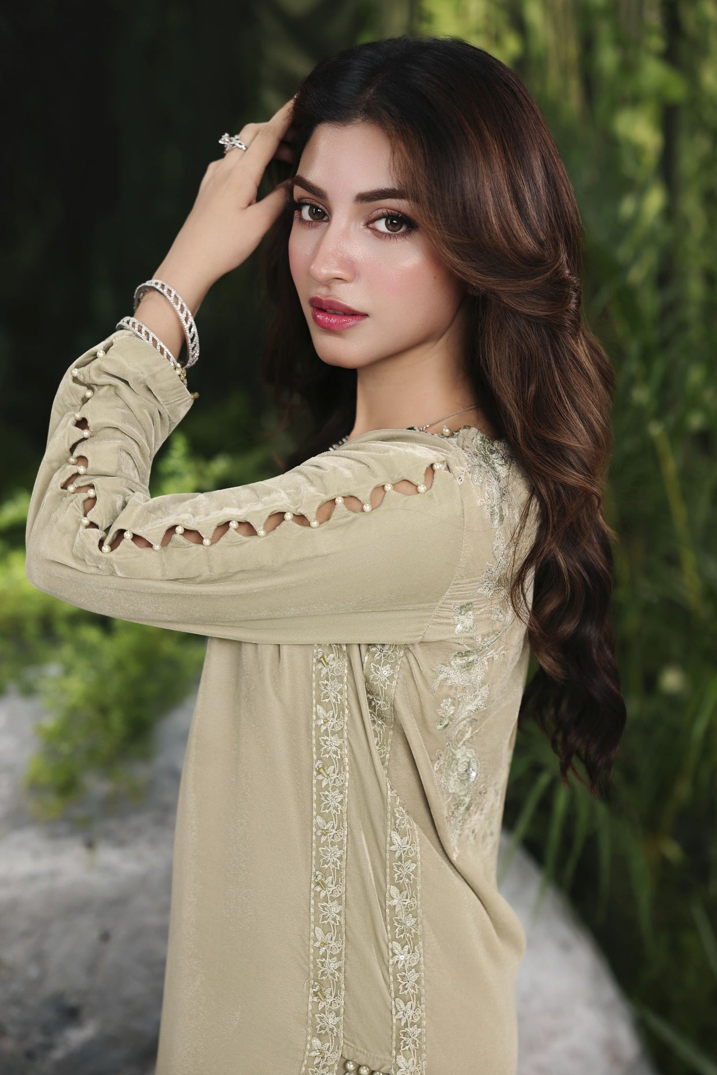 Velvet Story by Ain – Hand Embellished Velvet Dress VSA7