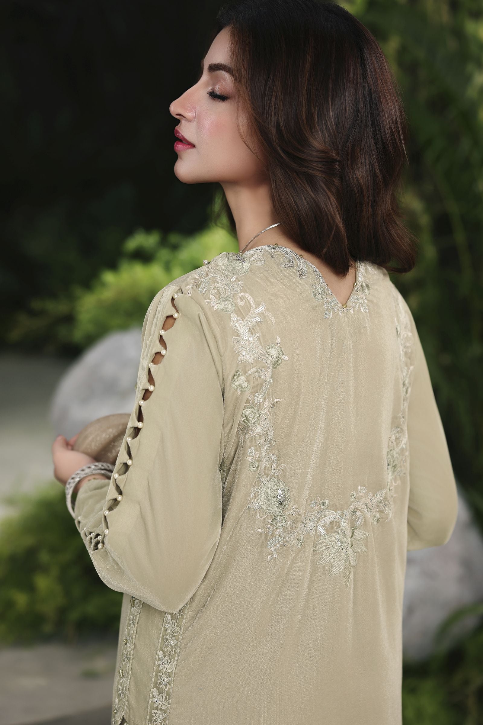 Velvet Story by Ain – Hand Embellished Velvet Dress VSA7