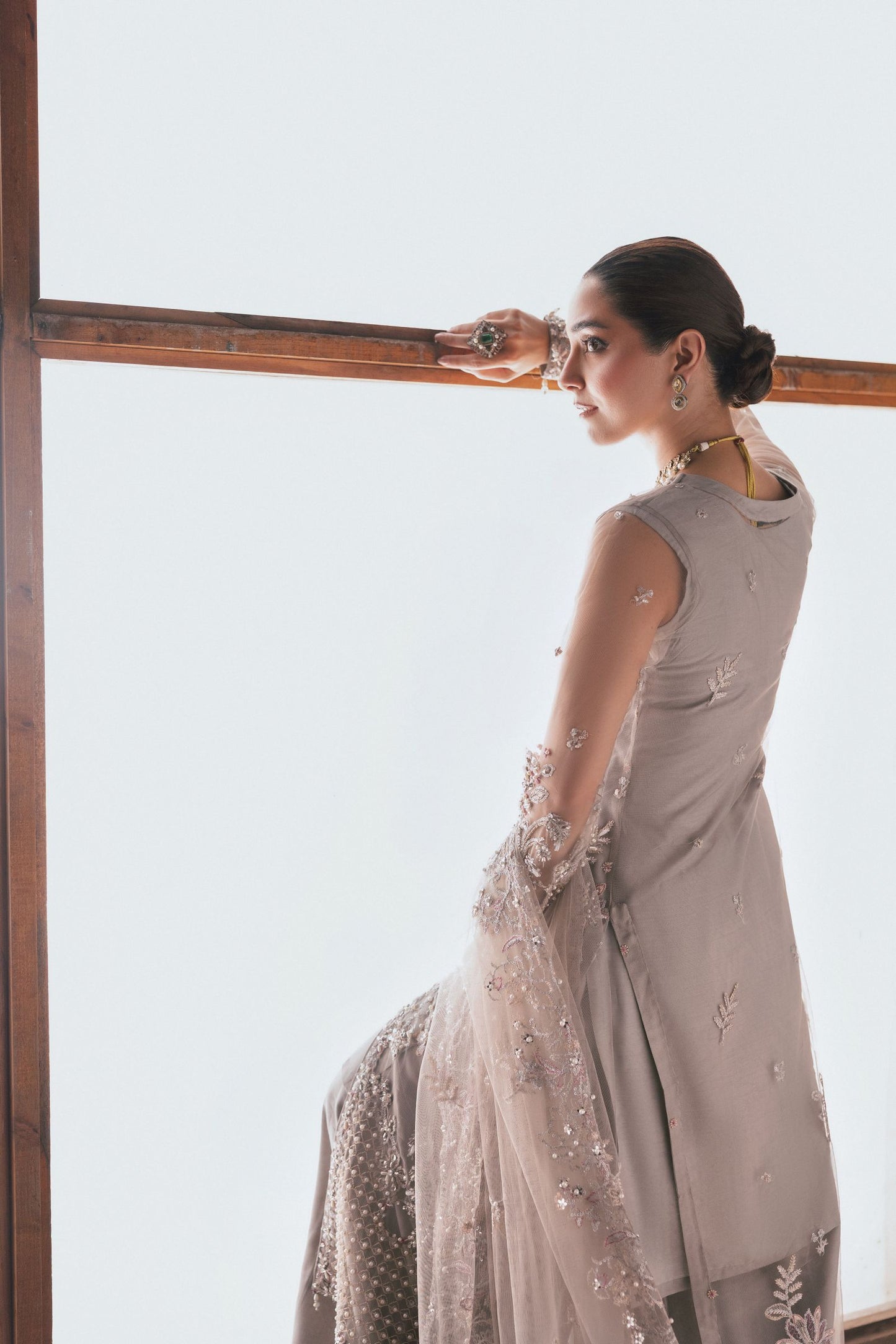 The Maya Edition by Mona – Handworked Net Gown with Shararah Maya6