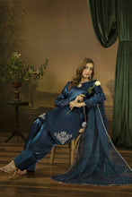 Midnight Blue Silk Farshi Shalwar Pakistani Dress - Farshi Bahaar by Mona FBM7