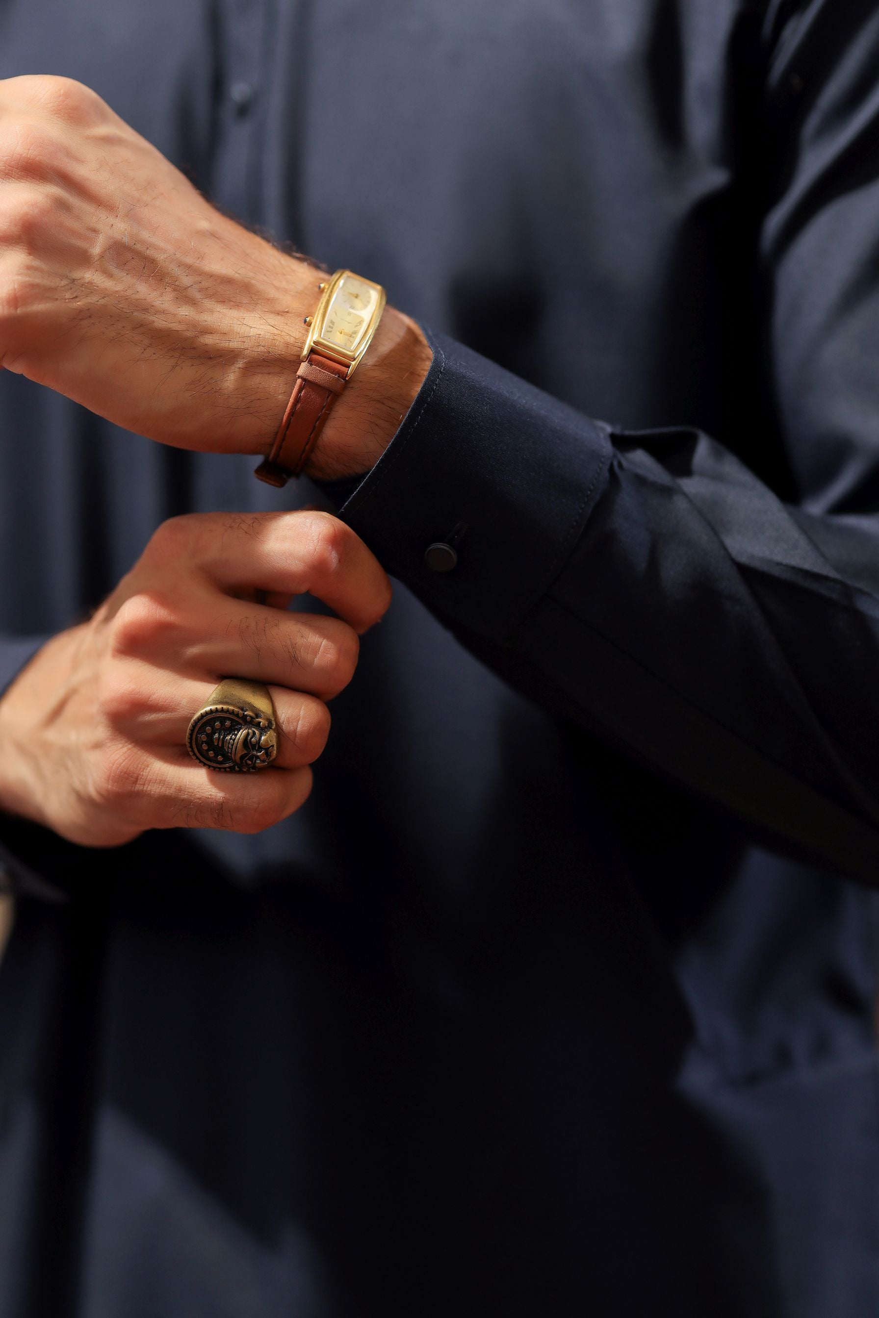 Ally's Navy Blue Wash & Wear Kurta Shalwar– Ready to Wear | MBA1