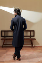 Ally's Navy Blue Wash & Wear Kurta Shalwar– Ready to Wear | MBA1