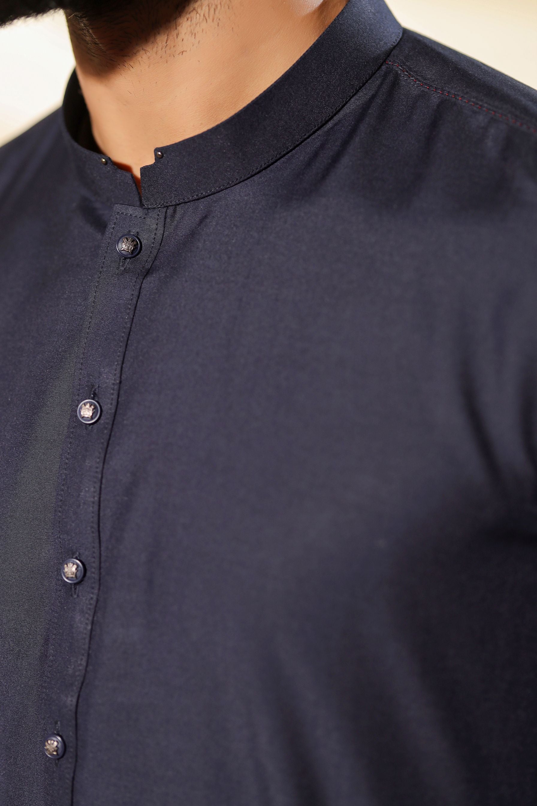 Ally's Midnight Blue Wash & Wear Kurta Shalwar – Ready to Wear | MBA5