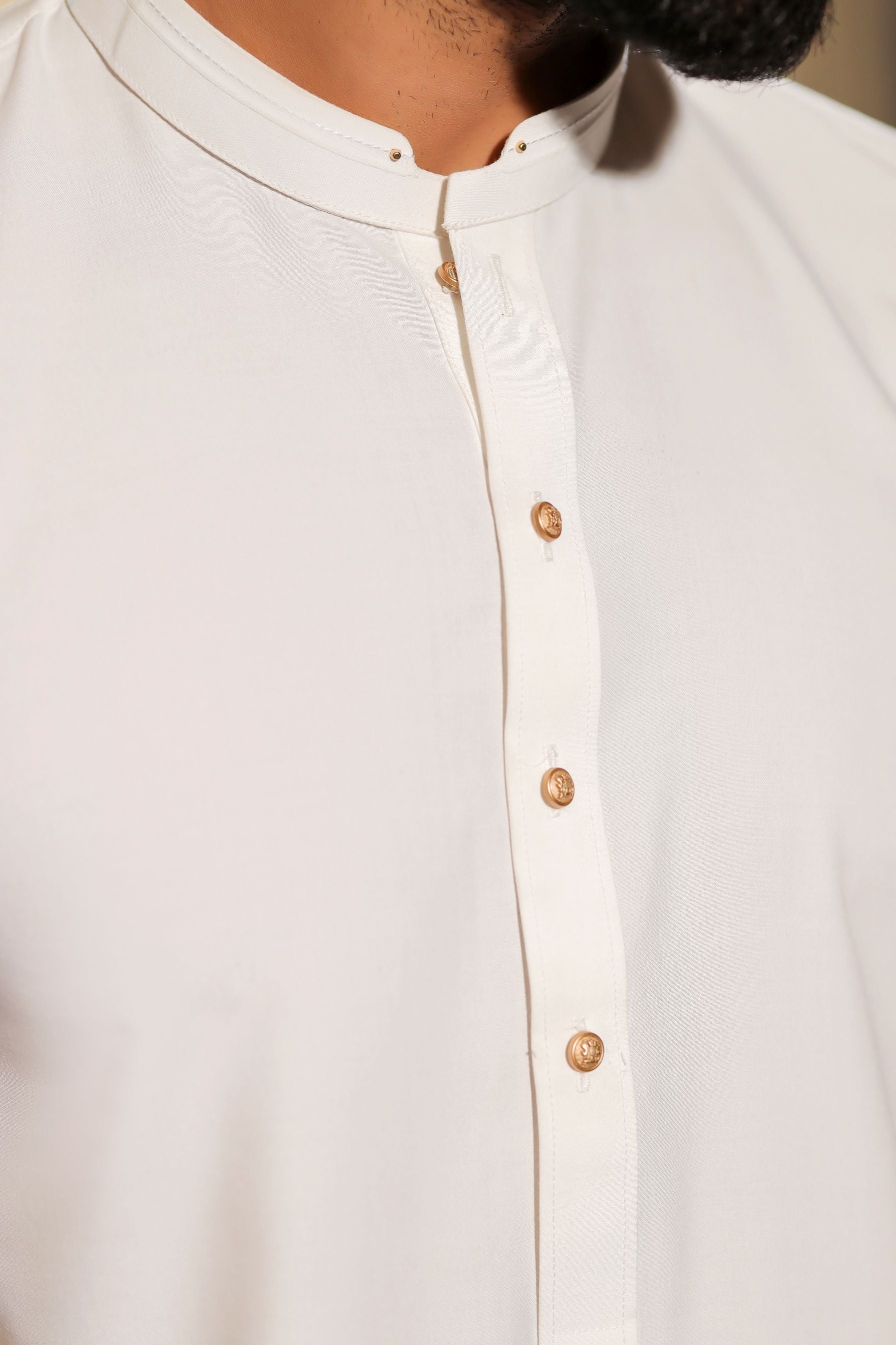 Ally's Pearl White Wash & Wear Kurta Shalwar – Ready to Wear | MBA8