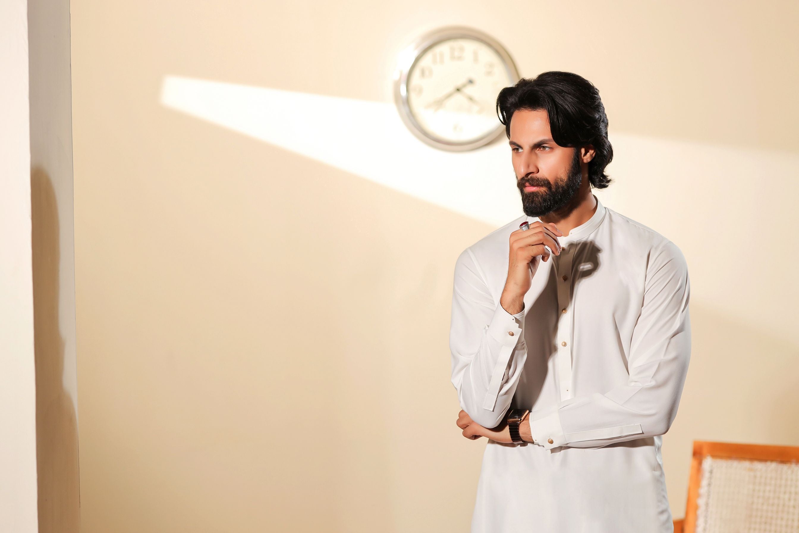 Ally's Pearl White Wash & Wear Kurta Shalwar – Ready to Wear | MBA8