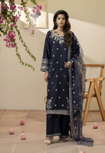 Navy Blue Embroidered Silk & Mirror Work Dress – Mehek by Mona MBM2