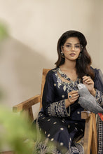 Navy Blue Embroidered Silk & Mirror Work Dress – Mehek by Mona MBM2