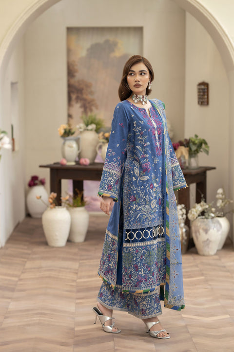 Embroidered Cotton Jacquard Suit Tasseled Shirt Reet by Mona RBY3