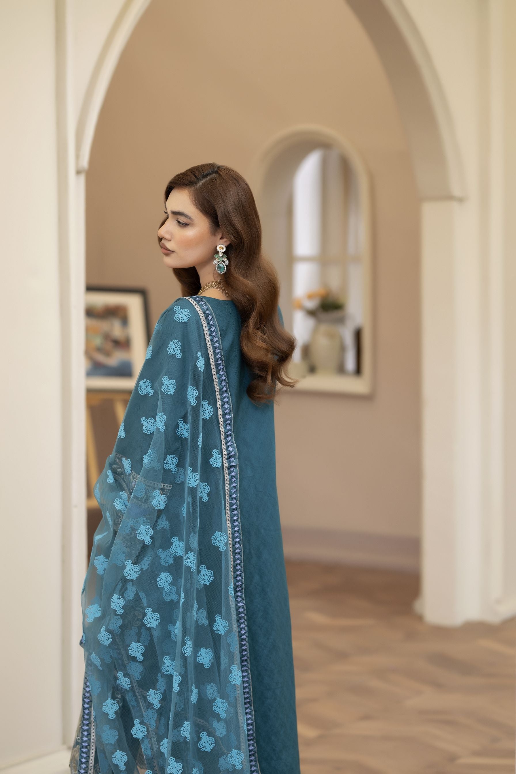 3pc Summer Embroidered Cotton Jacquard Designer Suit Reet by Mona RBY5