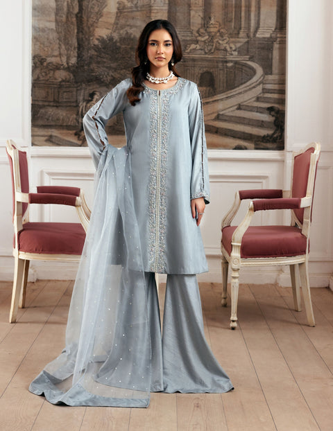 Zehra by Ain Raw Silk Gharara Festive Designer Womenswear ZAR3