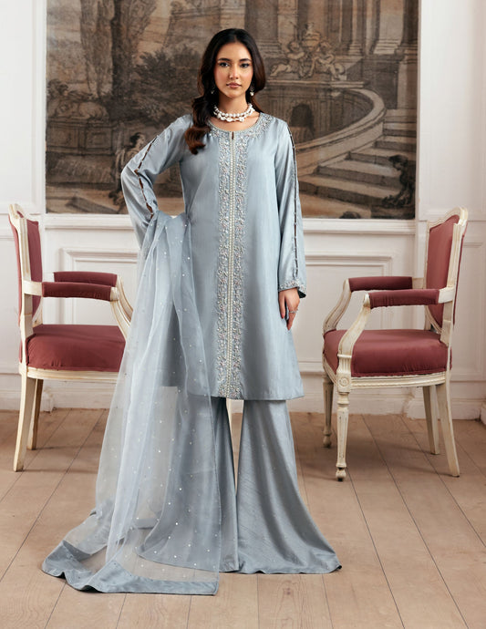 Zehra by Ain Raw Silk Gharara Festive Designer Womenswear ZAR3