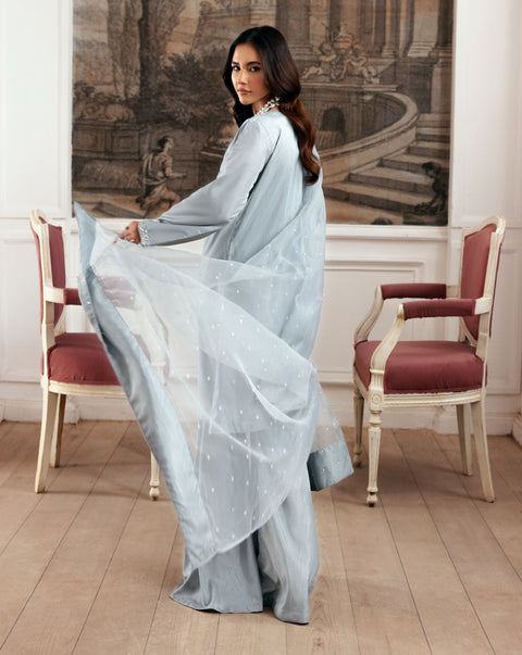 Zehra by Ain Raw Silk Gharara Festive Designer Womenswear ZAR3