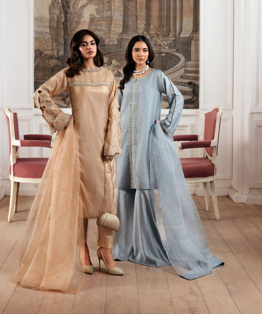 Zehra by Ain Raw Silk Gharara Festive Designer Womenswear ZAR3