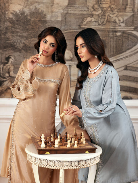Zehra by Ain Raw Silk Gharara Festive Designer Womenswear ZAR3