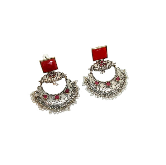 Gul Warun Heritage Tribal Crescent Chand Bali Earrings – 3 Colours GJ8