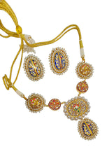 Gul Warun Royal Meenakari Pearl Necklace & Earrings Set GJ12
