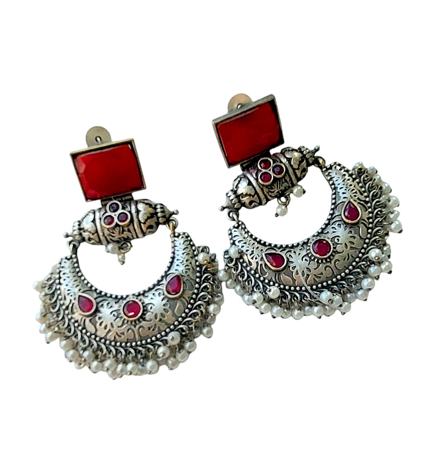Gul Warun Heritage Tribal Crescent Chand Bali Earrings – 3 Colours GJ8